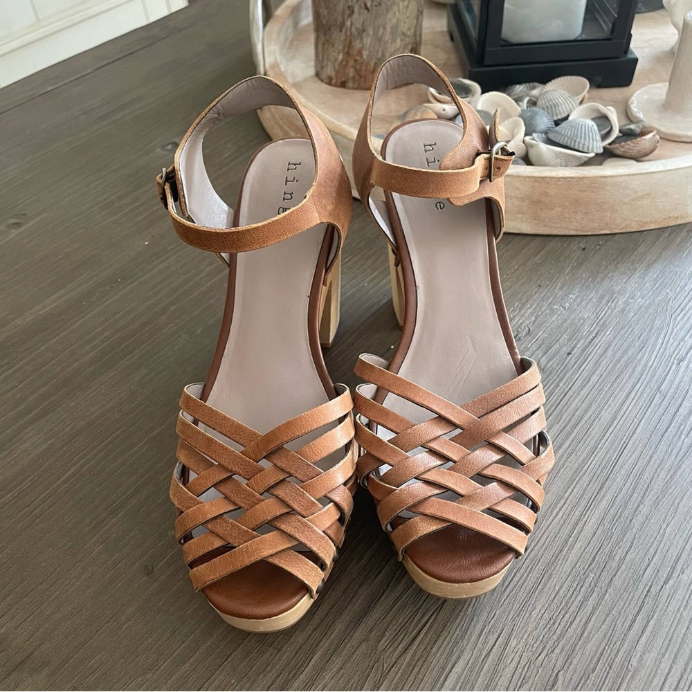 Hinge Leather Platform Sandals - image 3